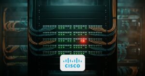 Panel de control de acceso a una red con un único indicador de alerta encendido en rojo entre luces verdes de estado