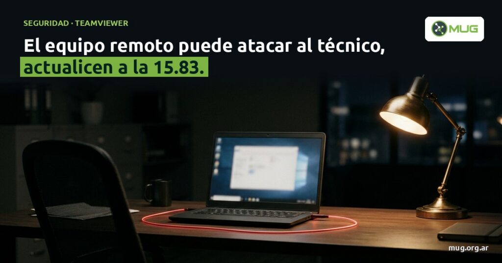 TeamViewer: la computadora a la que te conectás puede atacar a la tuya (actualizar a 15.83)